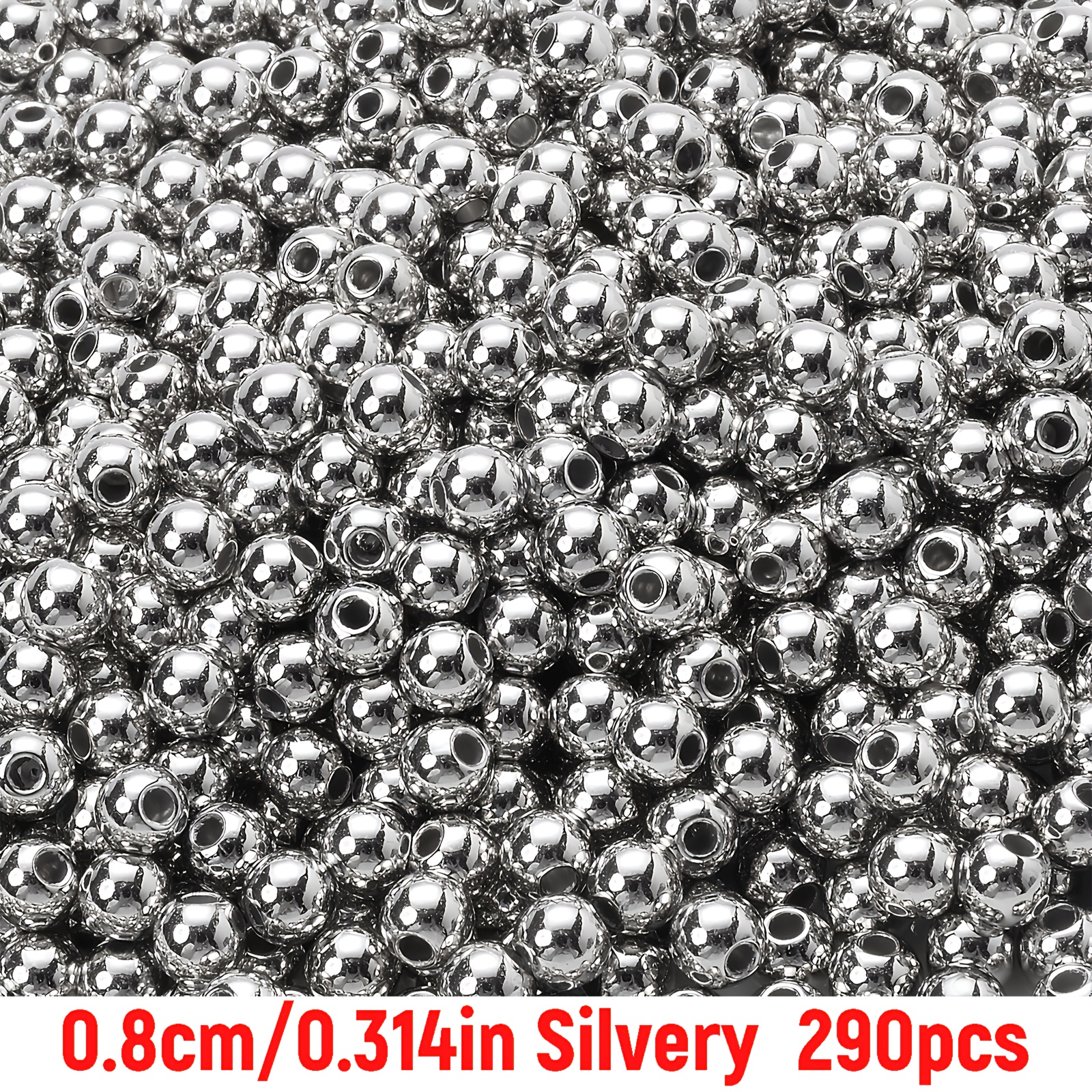 E-shop 490 Stk./290 Stk. 6mm/8mm Acryl Runde Perlen Golden, Silbern und Zufällige Farbmischung mit Spacer Perlen für Schmuckherstellung Armband