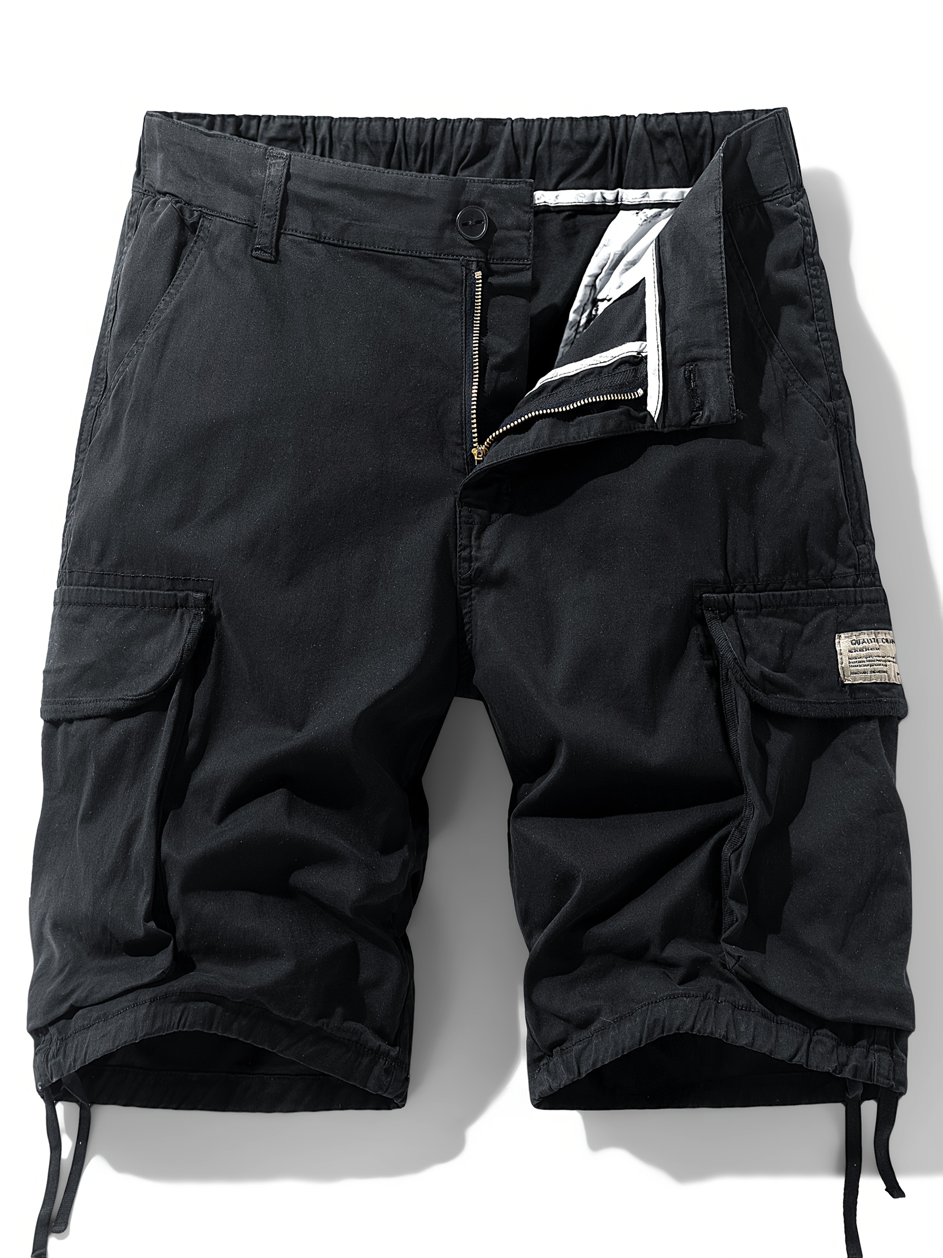 mens   style cargo shorts with multiple pockets black casual summer outdoor wear non stretch cotton blend regular fit solid   for casual attire summer shorts relaxed fit shorts cotton blend short 0
