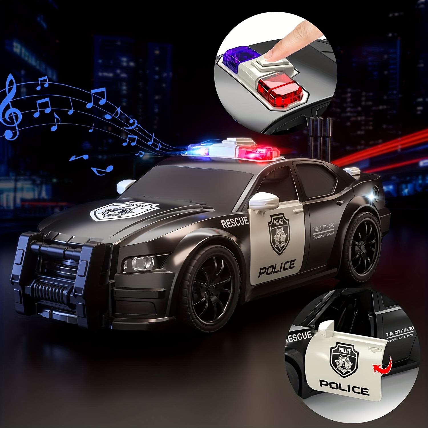 4 Pack Emergency Vehicles For Kids, Helicopter, Police Car, Fire Truck, Ambulance Friction Powered Toys For Kid, Gifts For Age 3-12 Boys Girls