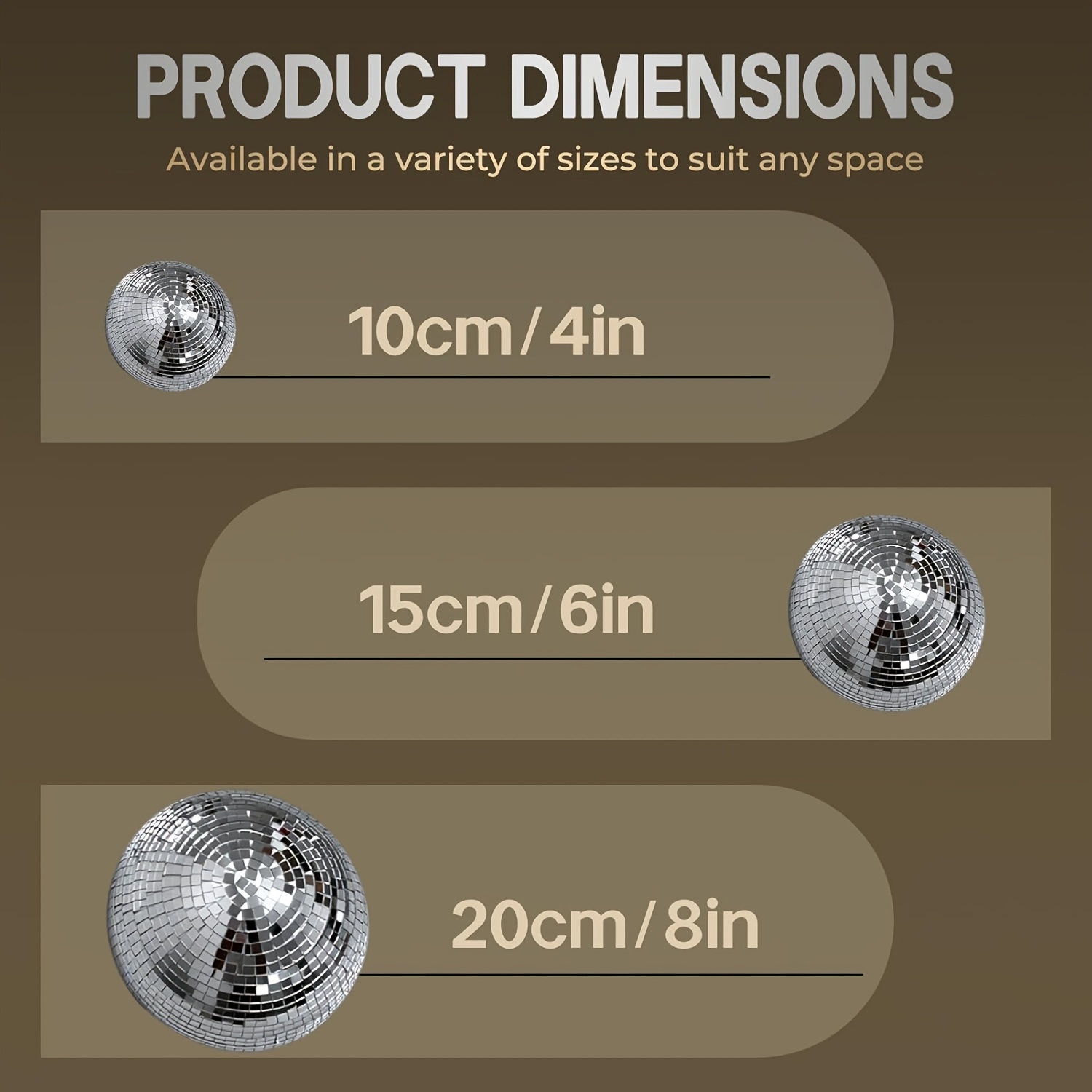 TEMU 3pcs Half Disco Ball Wall /6/4 Inch Silvery/colored Reflective Disco Balls Decoration With Adhesive Backing, Discos Balls Wall Art For Indoor