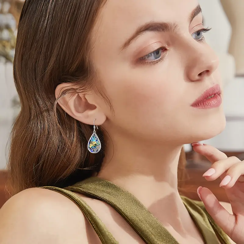 amber earrings for women sterling silver teardrop amber earrings dangle drop earrings amber jewelry for women Product details 2