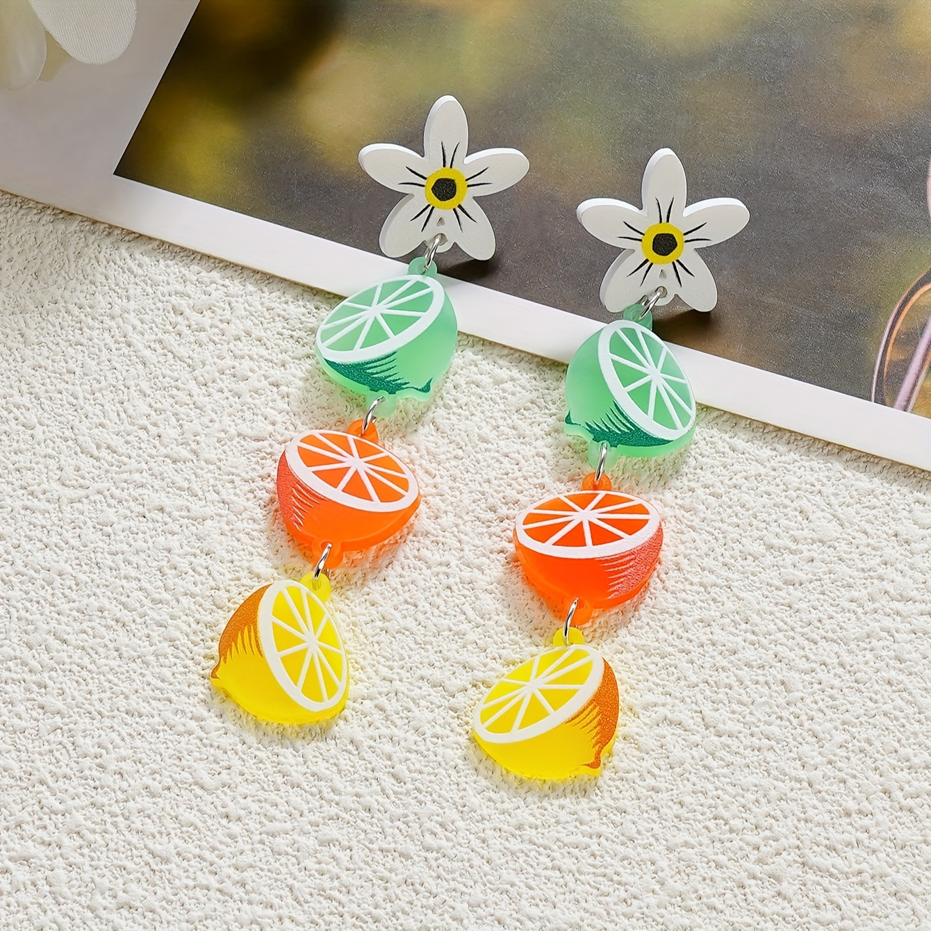 Lot de 9 paires de boucles d'oreilles à clipser pour filles - Légumes et fruits - 9 styles - Boucles d'oreilles non percées avec coussinets d'oreille - Jolis accessoires de bijoux pour
