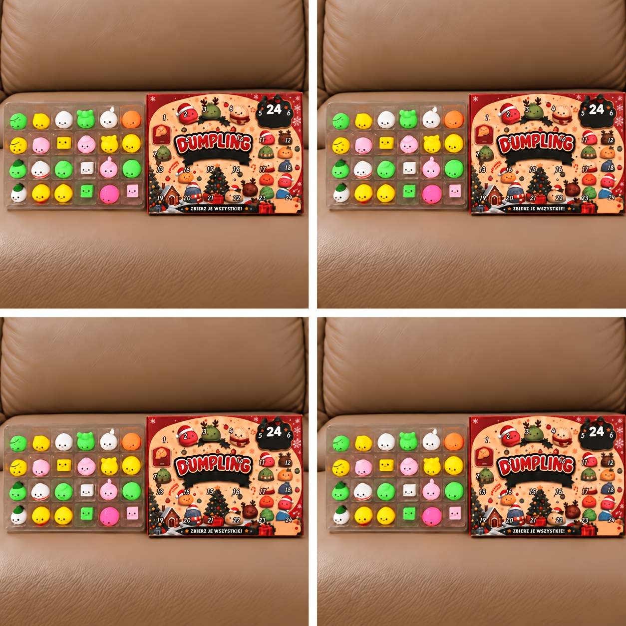 TEMU 25pcs Christmas Squishies Set, Includes 24pcs Christmas Advent Calendar Collection And 1pc Butter Bar, Random Styles Holiday Countdown Gifts,
