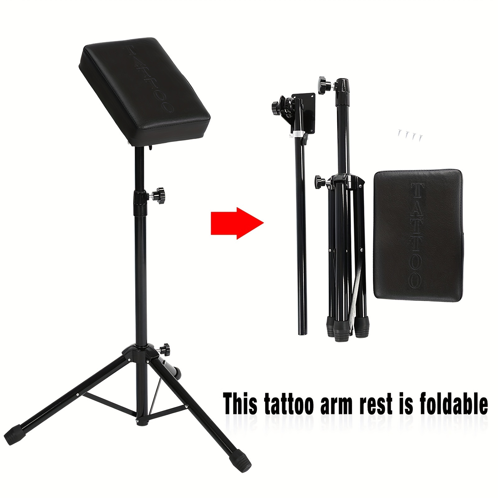 

Premium Tattoo Armrest Stand - Soft Sponge Pad For Comfort, Portable And Design For Arm & Leg Support, Tattoo Arm Leg Rest Ergonomic And Easy Setup