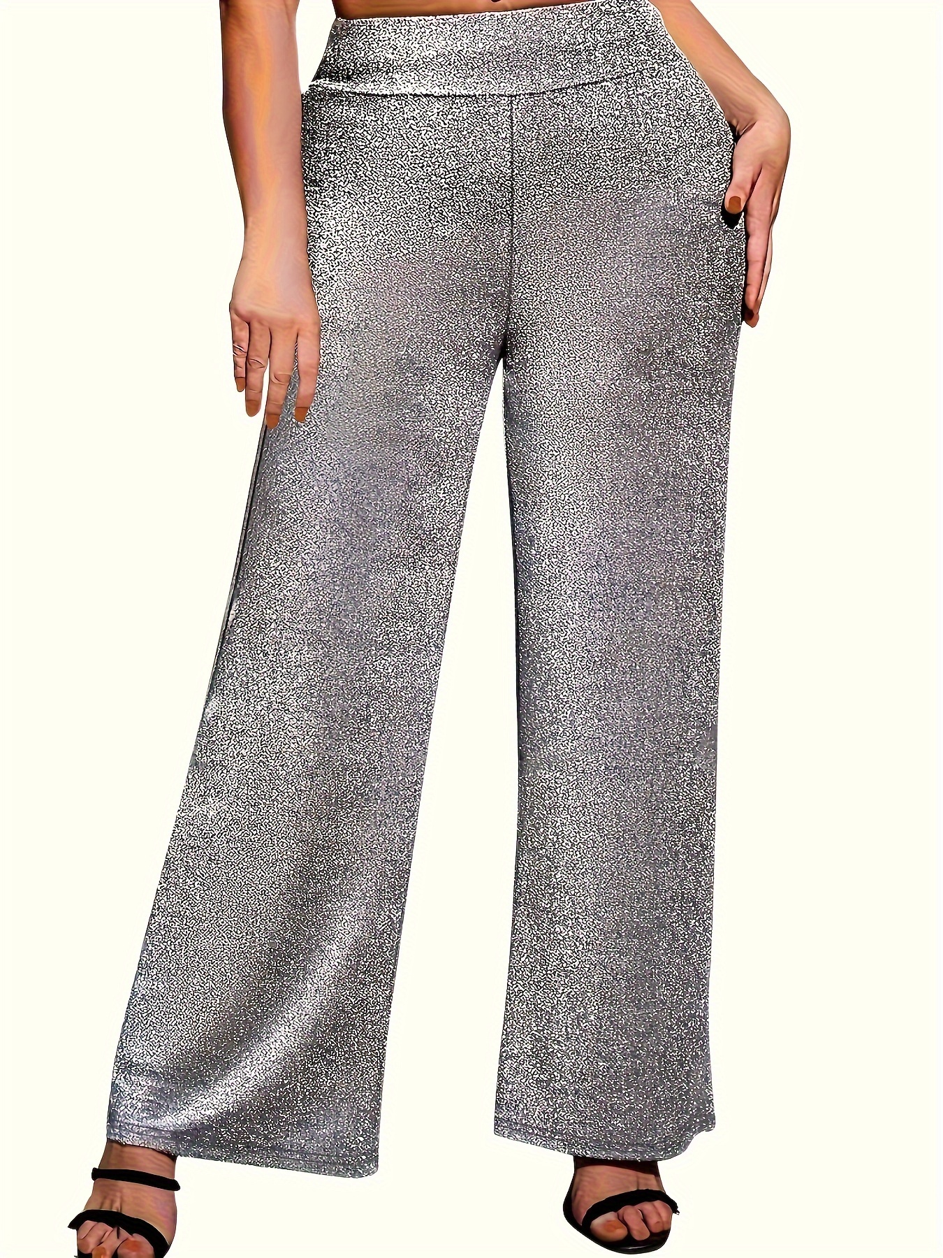 Women's Silver Shimmer Leggings Free and Plus Size
