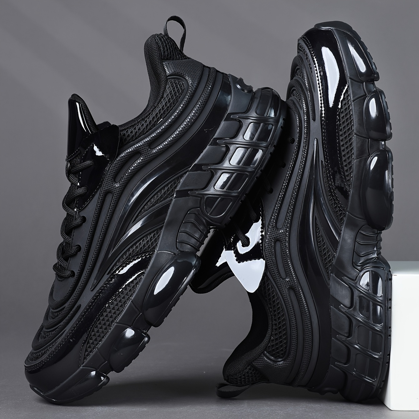 TEMU Men's Casual Low-top Lace-up Sneakers, Lightweight And Breathable Running Shoes, Comfortable Lining Suitable For