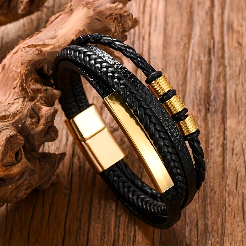 TEMU Bracelet tissé tendance pour homme, 1 pièce, adapté pour un port , accessoires, cadeaux et décorations tendance de fête