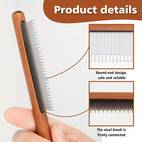 3 pack solid wood cat combs stainless steel teeth for rabbit massage flea lice comb removes mats and loose fur grooming comb for small medium pets
