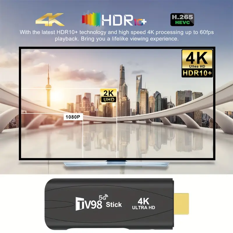 mini tv stick, tv98 stick, smart, 3228a, 12.1, tv stick, usb 2.0, 2.4g/5g dual wifi 6, wireless 5.0, 5v/2a, 2gb +16gb, box, - streaming device, voice remote tv box 8