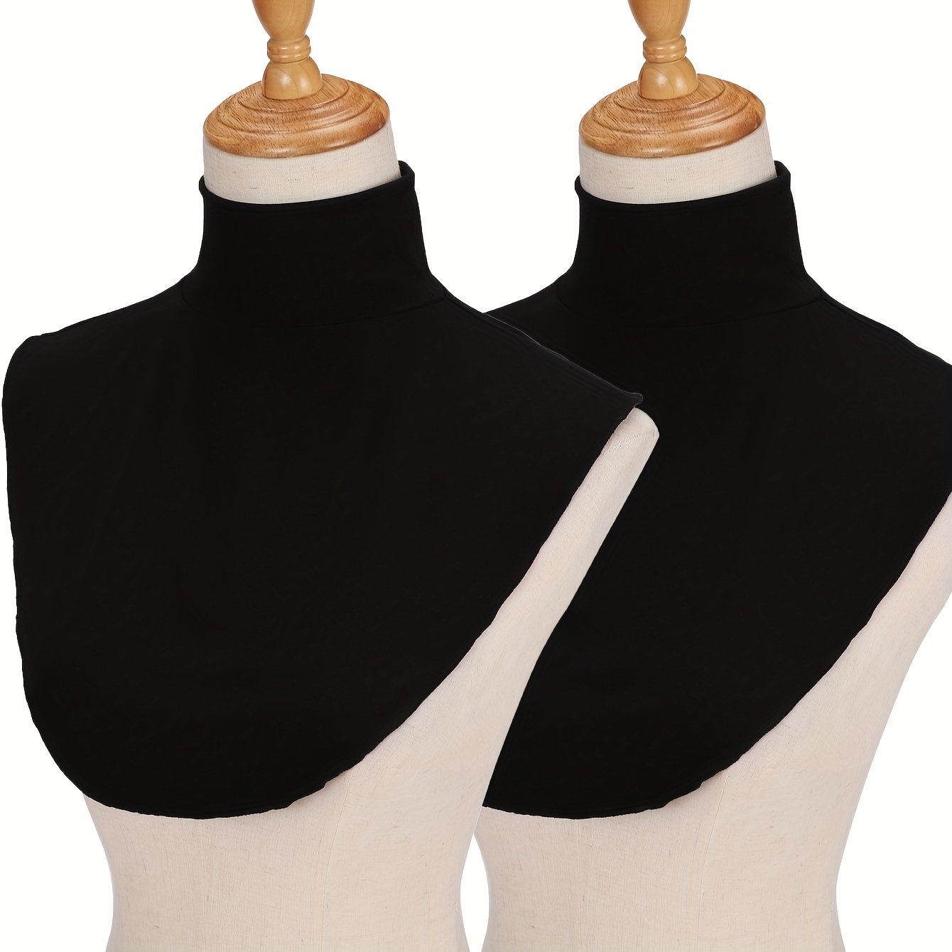 

2-pack Polyester Turtleneck Collars, Shoulder Pads, Knitted High Neck Stiffeners For Clothing, Hand Washable/dry Fashion Accessories