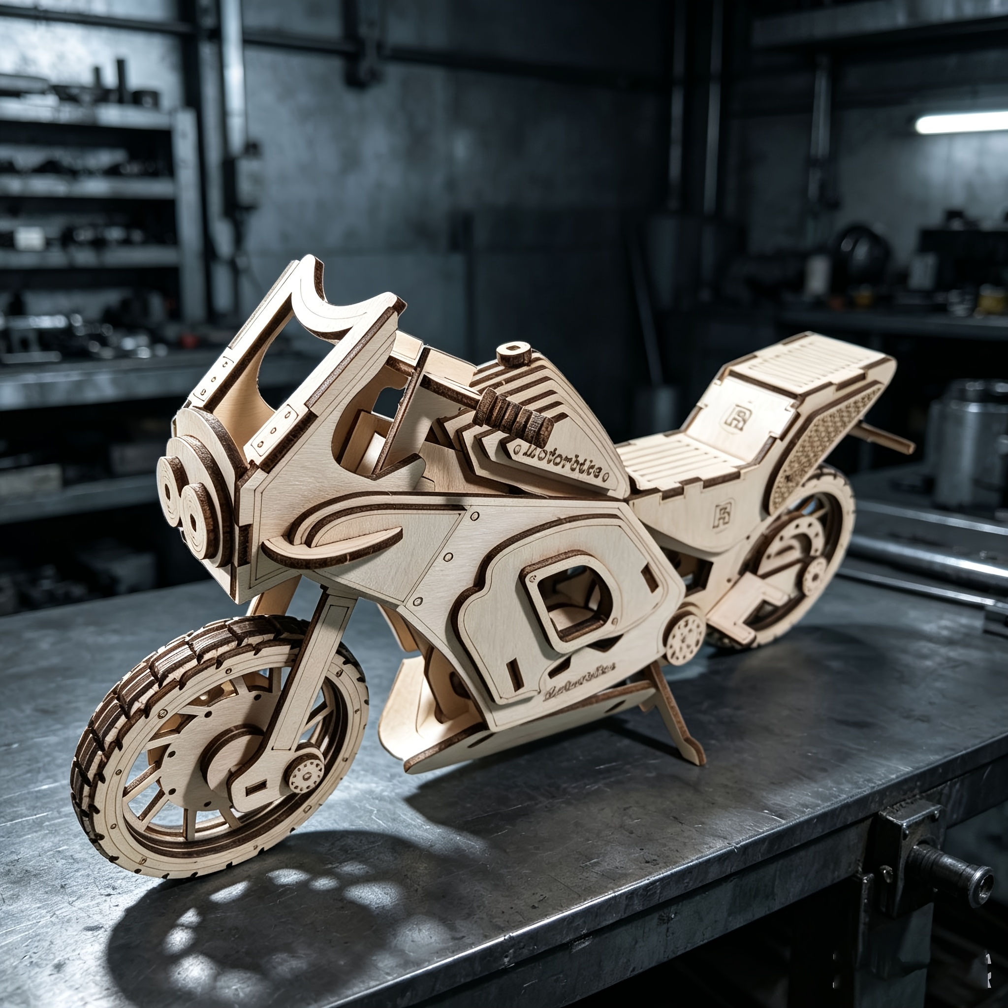 3D Streamlined Racing Bike Puzzle Model for Display