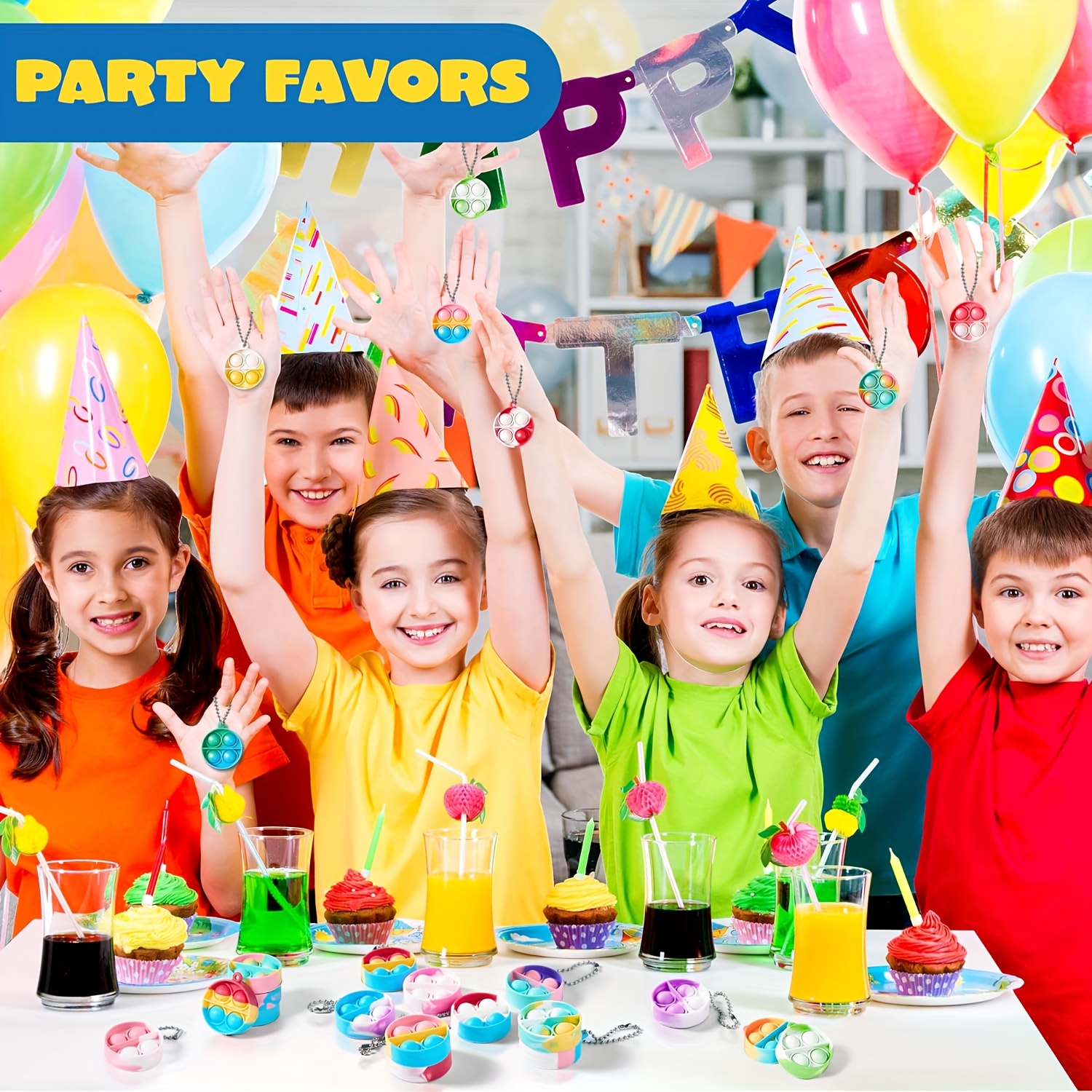 30pcs Silicone Pop Fidget Sensory Toys, Mini Push Bubble Pops, for Ages 3-6, with Party Favors, Goodie Bag Fillers, Classroom Prizes, for Birthday, Christmas, Valentine'S Day Gifts