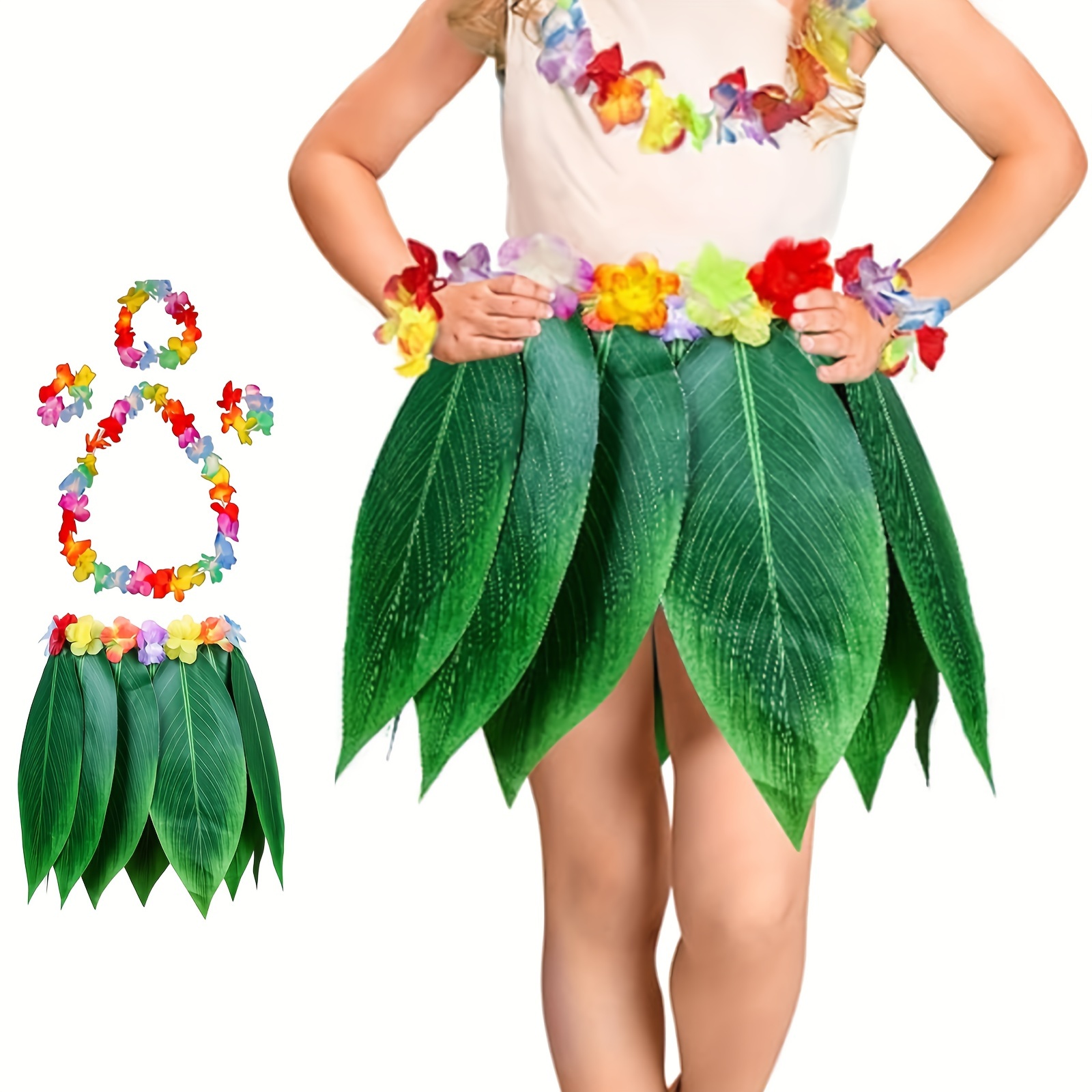 

5pcs/set, Hawaiian Simulation Leaf Grass Skirt, Leaf Skirt, Beach Holiday Party Decorative Skirt Performance