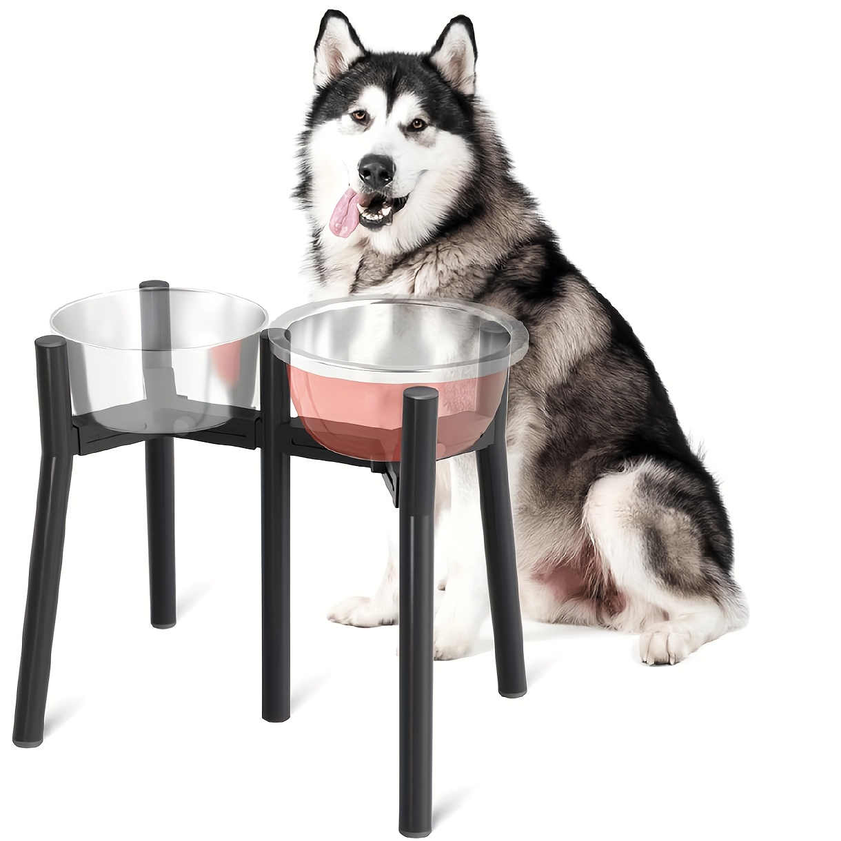 2-in-1 Iron Round tube Elevated Dog Bowls for 7-*.6in/*.8-27cm Bowls,  Adjustable Dog Food Feeder, Raised Dog Bowl for Extra Large Dogs(Bowl Not  Included)