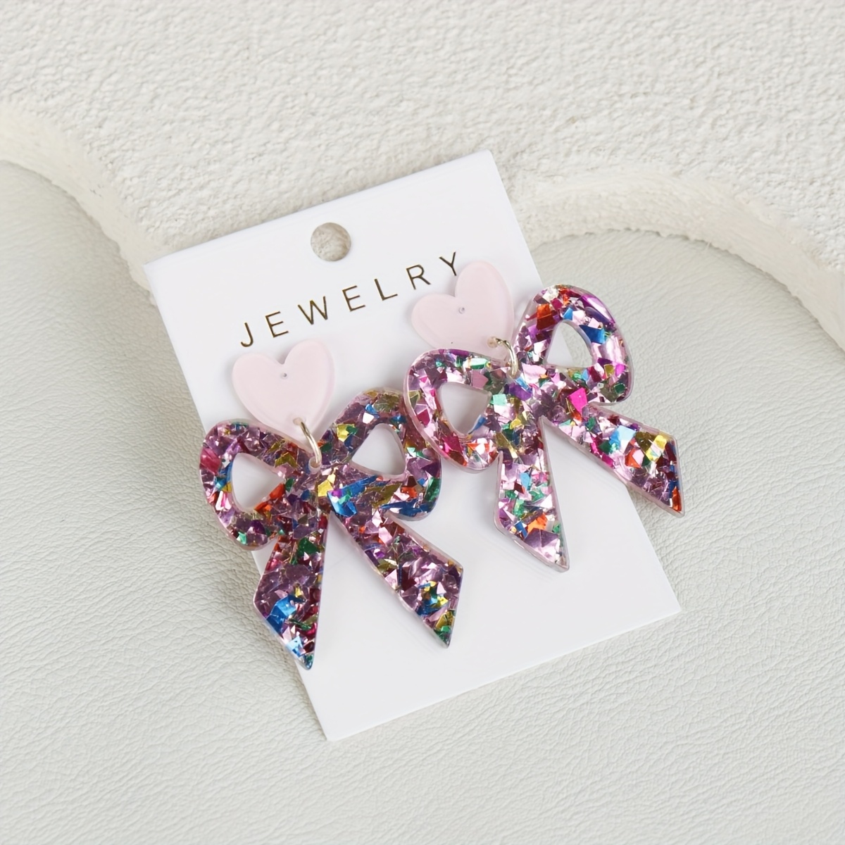1 Pair Of Sparkly Paper Acrylic Earrings, Cute Vintage Gift Accessory