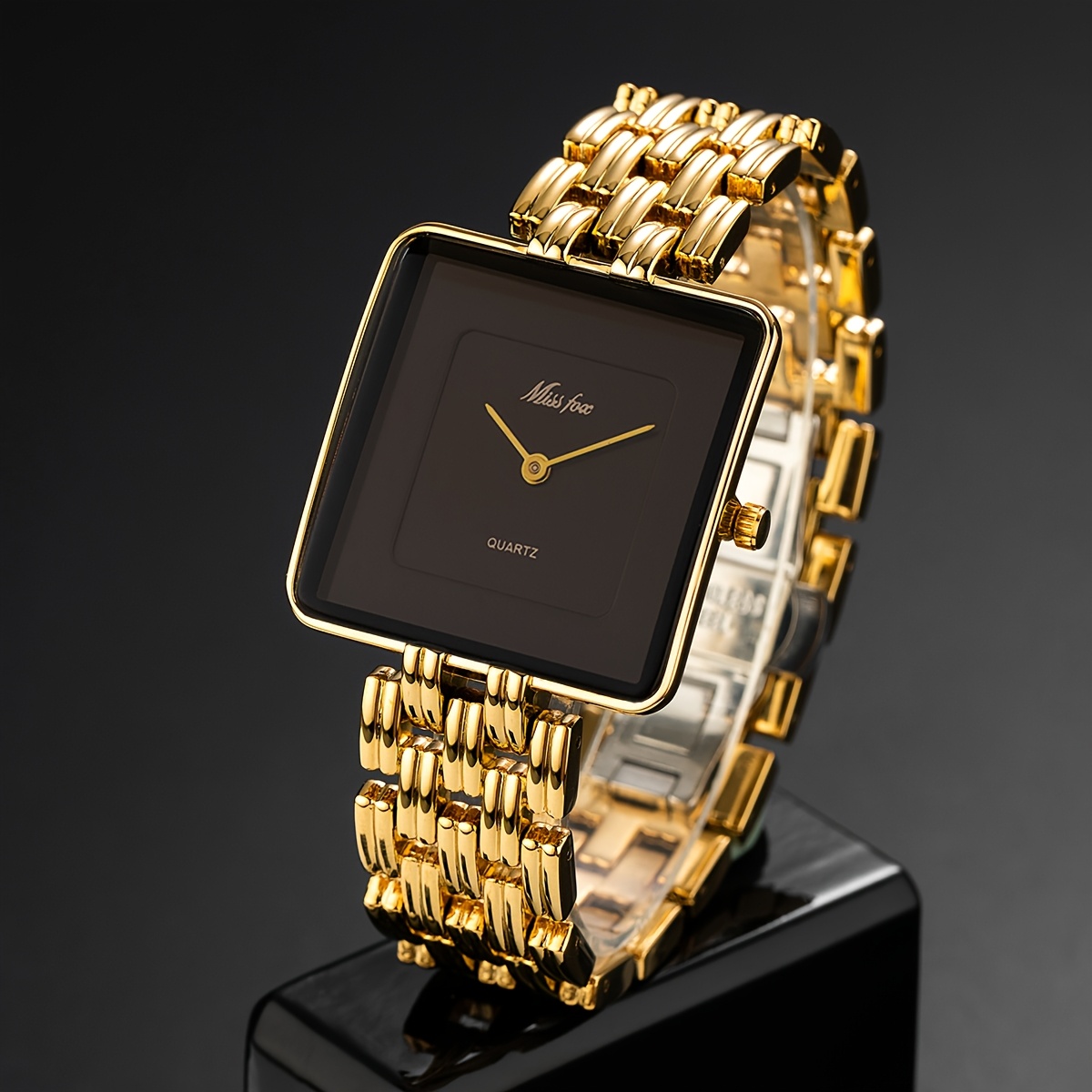 Image of Men's Watch Fashionable Luxury Neutral Square Quartz Watch, Suitable For Men And Women