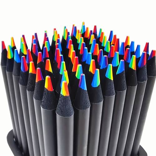 5- mine di matita in legno , 7 colori in una matita , materiale per disegno, colori per schizzi, colorazione e uso professionale