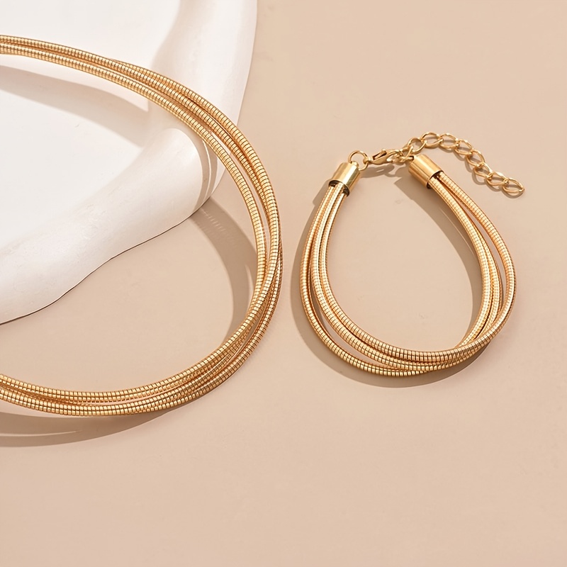 Layer Bracelet Necklace Set For Women