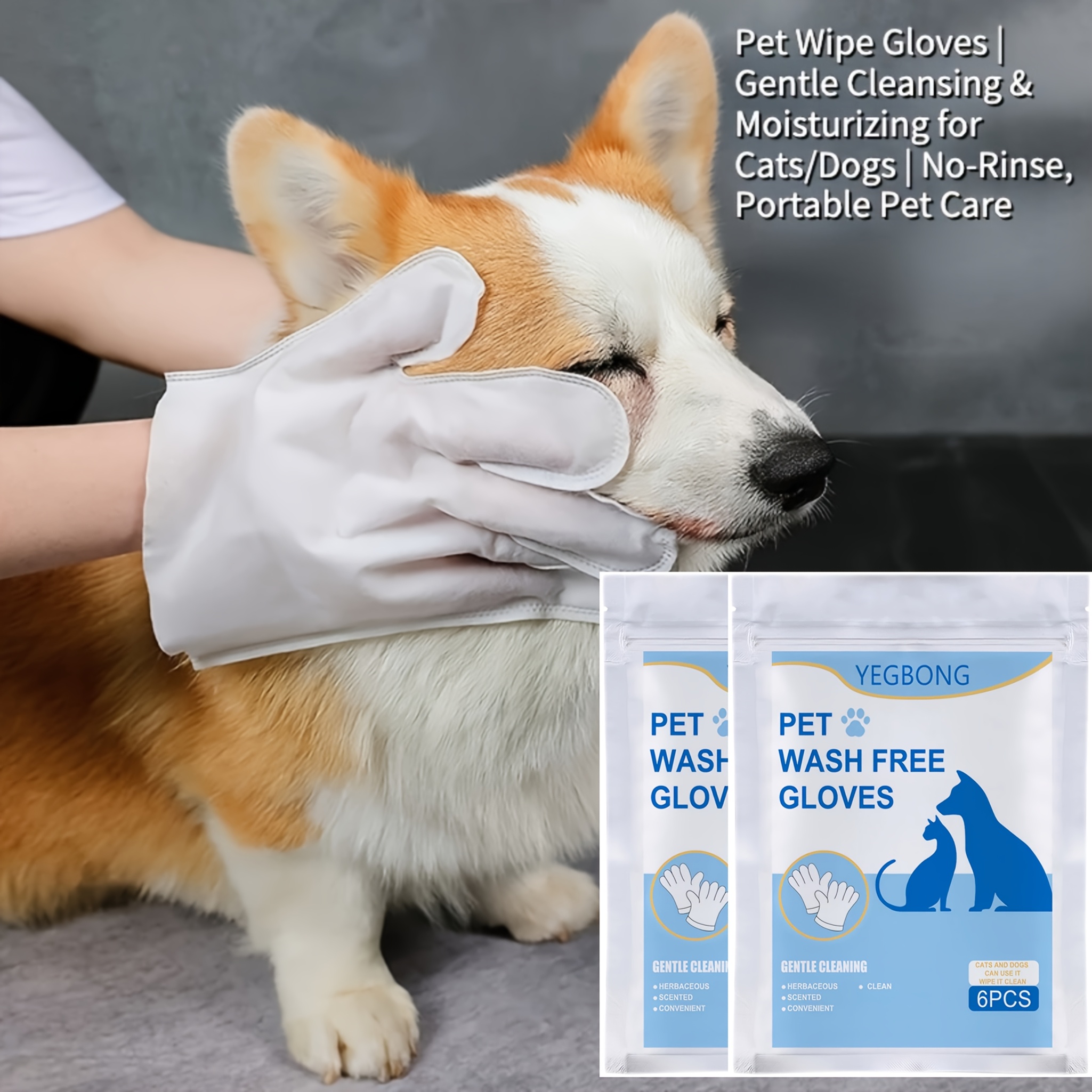 Disposable Pet Cleaning Gloves | Instant Fur & Odor Removal, No-rinse Sanitary Mitts For , Single-use Deodorizing Grooming For Mess-free Freshness