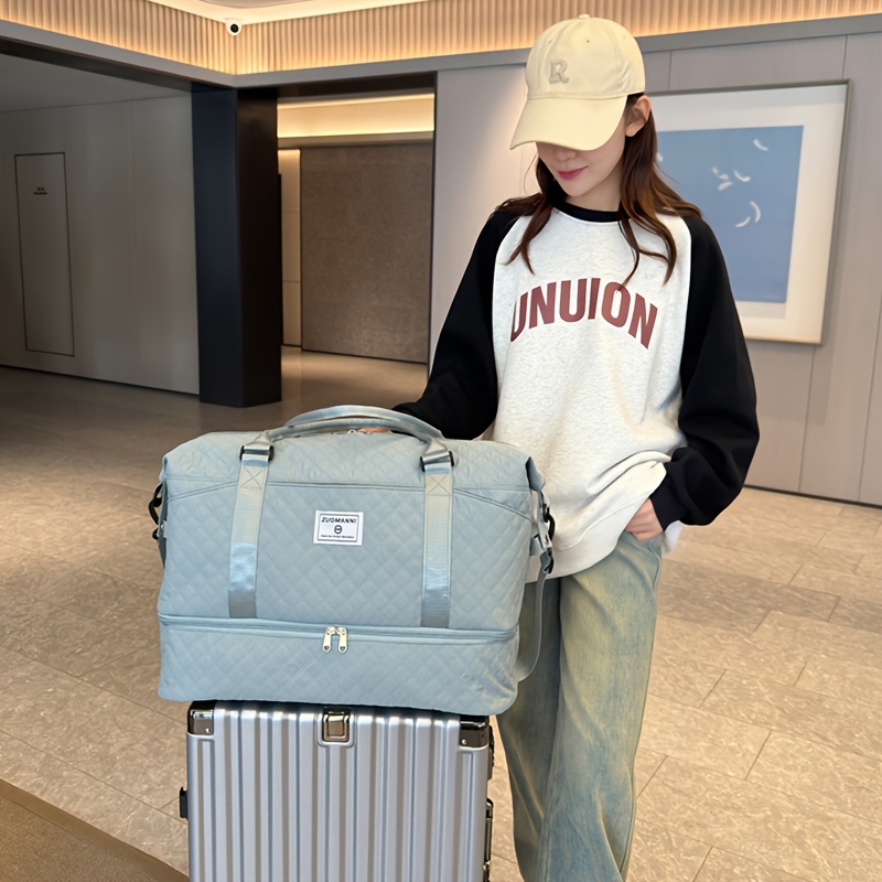Juego de 3 piezas de bolsos de viaje con gran capacidad, bolso deportivo para exteriores, maletín de negocios, compartimento independiente para zapatos, bolsa de gimnasio de mano, neceser de maquillaje cruzado y bolsa para artículos de aseo