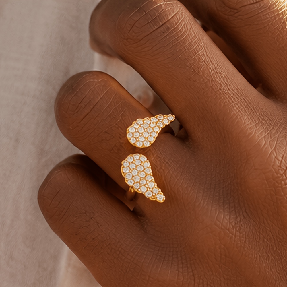18K Gold Plated "Flying Together" Open-end Ring for Women