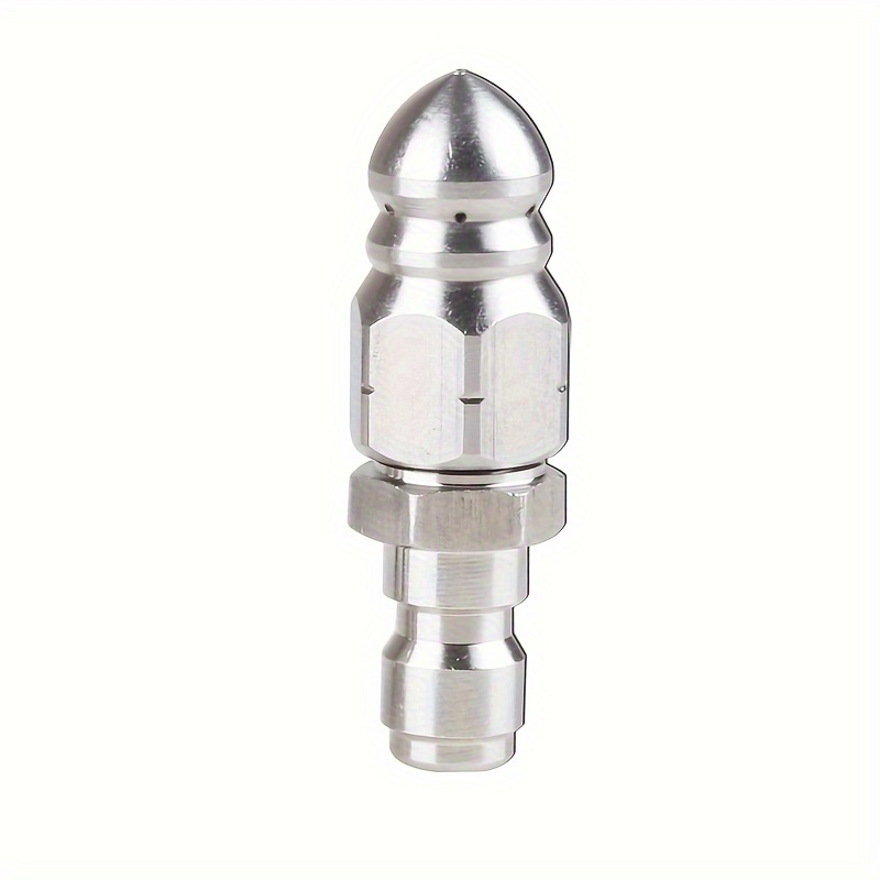 

Stainless Steel High-pressure Drain Nozzle, 5000 Psi - Suitable For Sewage And Dredging, Including A 1/4-inch Front Nozzle And 6 Rear Nozzles