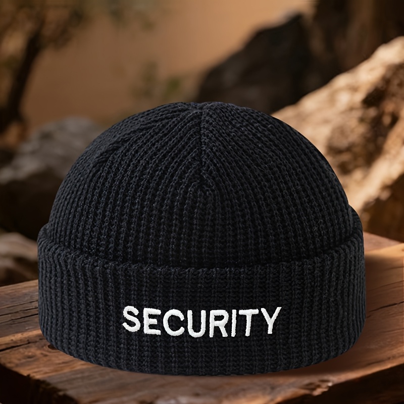 TEMU Chapeau de chapeau de paille brodé SECURITE, unisexe, et polyvalent, bordure, en tissu et élastique, , anti-déformation, convient à toutes les