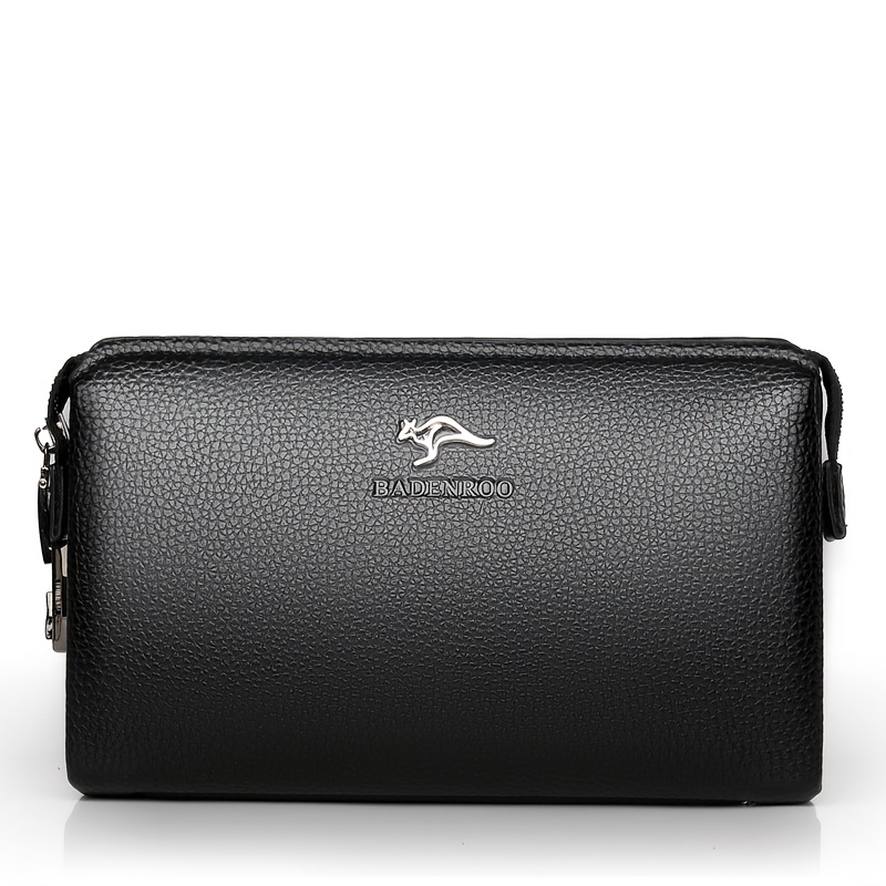 TEMU Fashionable Men's Large-capacity Clutch With Combination Lock, New Detachable Wrist Strap Wallet With Zipper For Business Travel