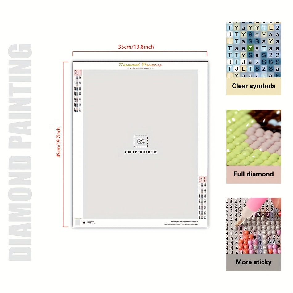 TEMU Kit de peinture diamant personnalisé 1pc avec options de photos personnalisées. Prend en charge la personnalisation d'images, la production de