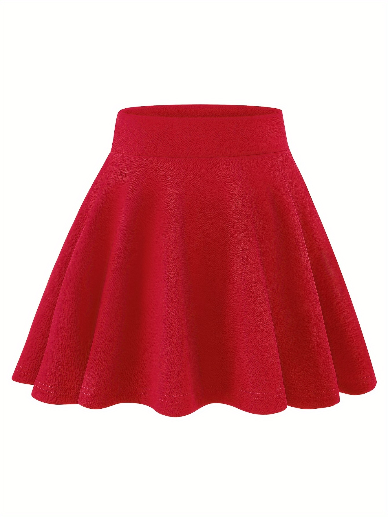 Pleated hem skirt red best sale