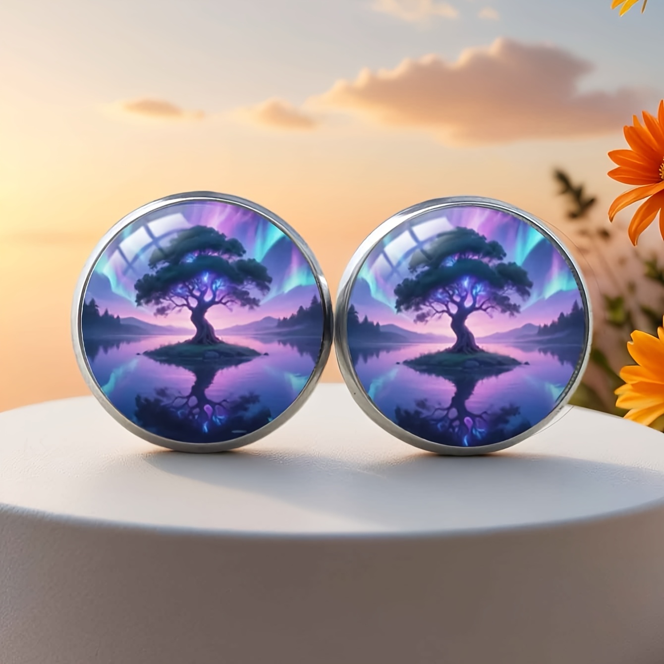 Women's Magical Dreamlike Aurora Tree Earrings