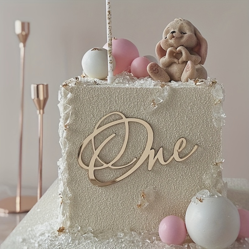 Glitzernde Kuchendekoration Zum 1. Geburtstag – Schwarz-gold Mit Sternen, 7-teilig