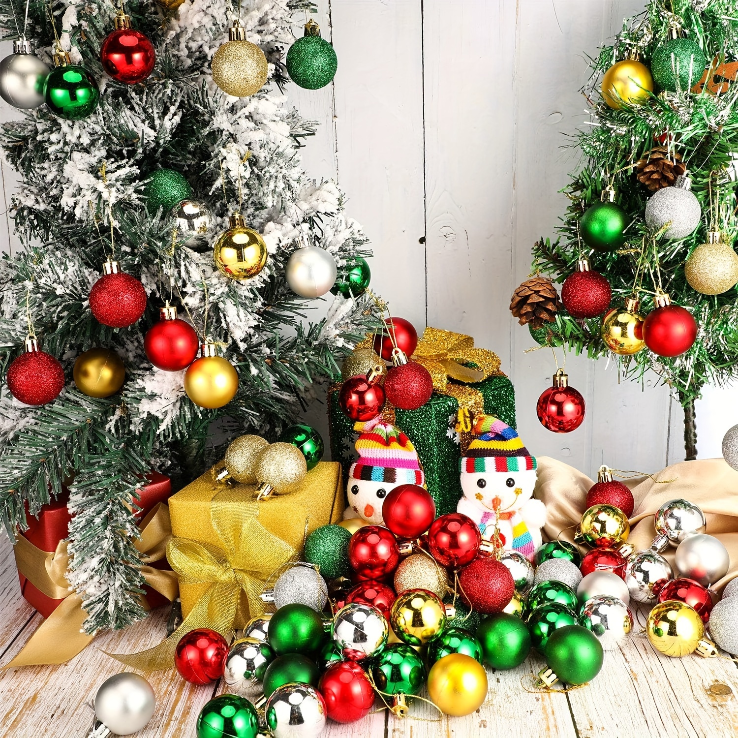 

48pcs Christmas Tree Ornaments, 1.181in Round Plastic Hanging , Decor For , , , Engagement, , Assorted Themes, No , No Required