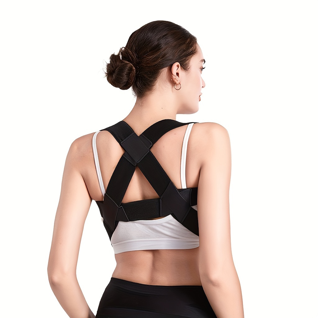 Adult female back improvement posture harness, invisible design, adjustable and comfortable fit, shoulder support strap, S/M/L size, helps improve posture.