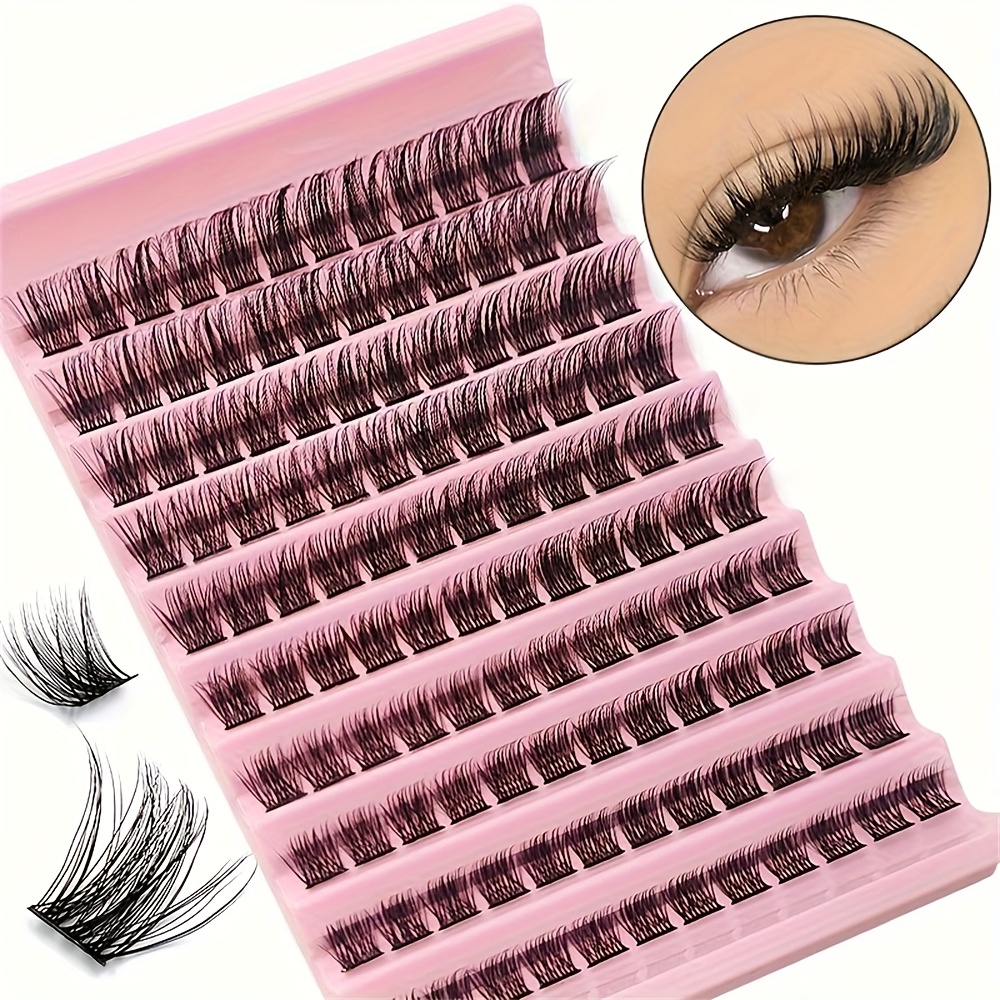 120 Tufted Eyelashes, 8-16mm Fine Eyelashes, Natural , D-, Fluffy Tufted Eyelashes, Diy Eyelashes