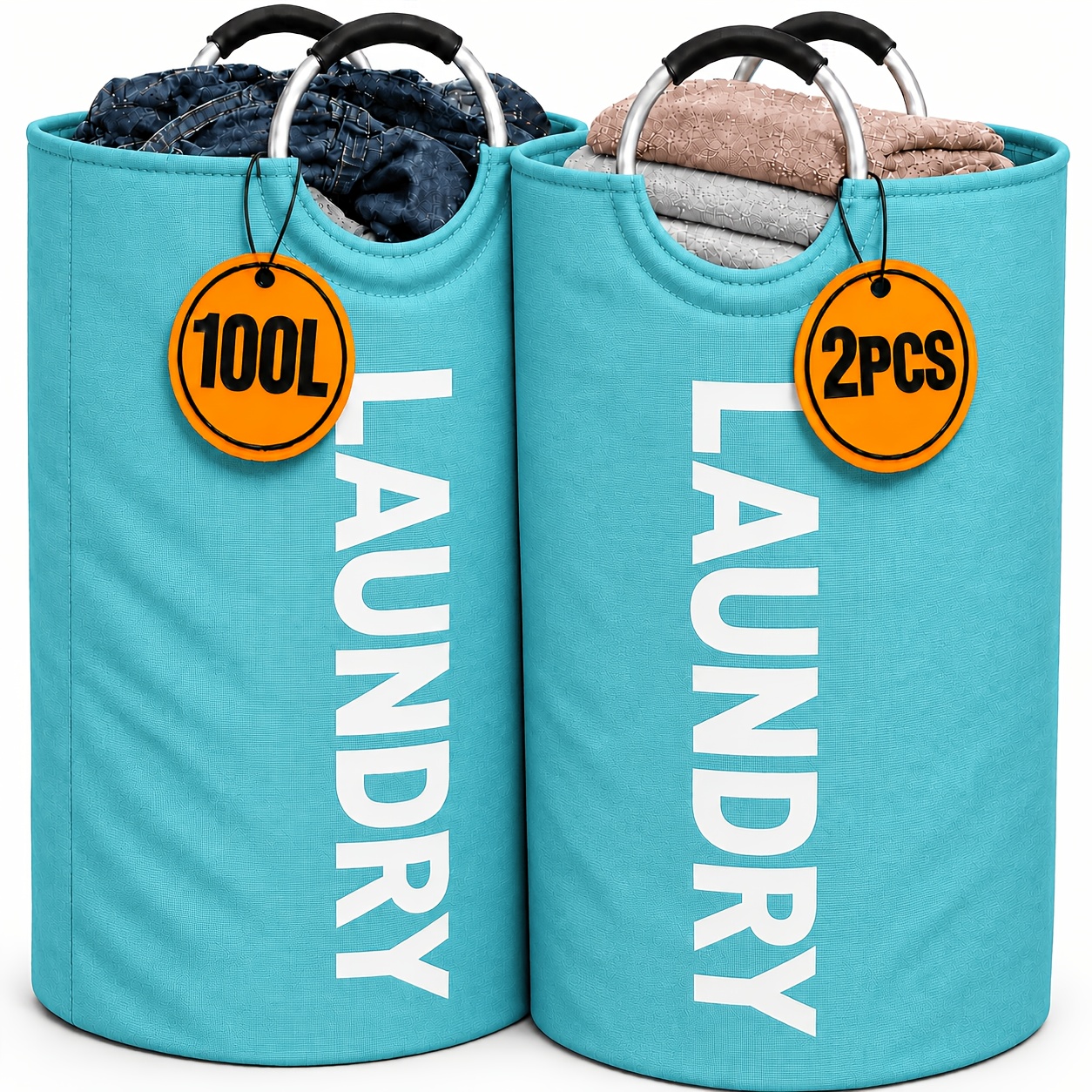TEMU 2pcs Large Laundry Baskets, Laundry Hamper, Collapsible, High-quality Full-ring /brand: