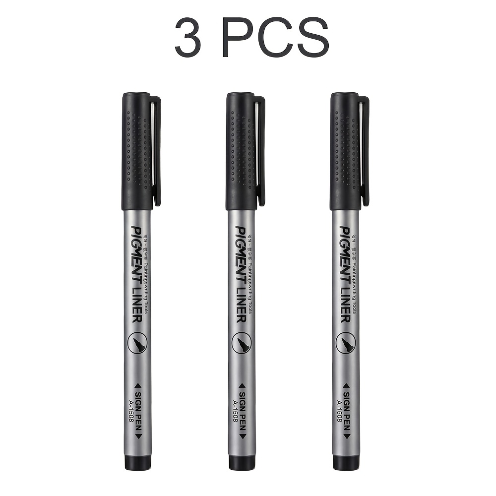 TEMU Lot de 3 stylos de dessin imperméables à pointe fine, 5 couleurs. de la capuchon correspond à du stylo pour une facile et rapide. Idéal pour