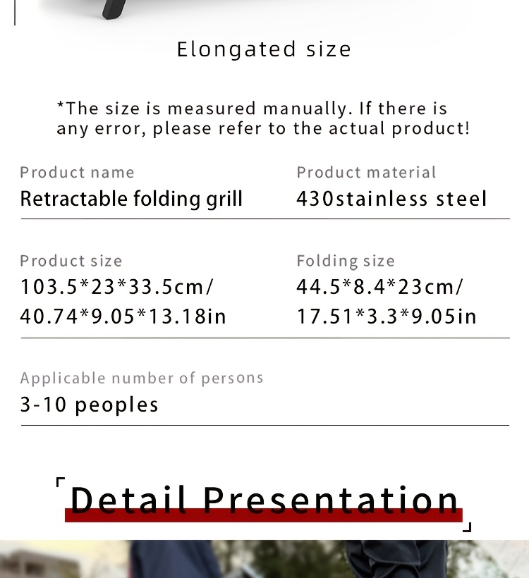 This Portable Charcoal Barbecue Grill Features a Convenient Retractable Design for Easy Transport. It Measures 17.51 Inches by 9 Inches When Stored And Expands to 28.34 Inches by 9 Inches When Set Up, Stretching to 40.74 Inches by 9.05 Inches. It Comes with Barbecue Tools And Makes a Great Gift for Men.