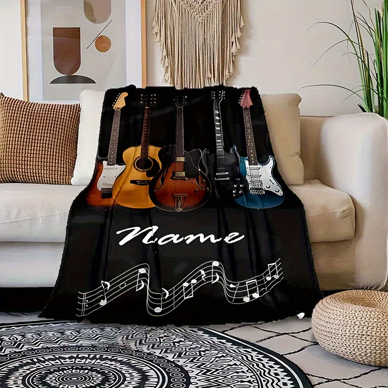 TEMU Guitar Blanket - Personalized, For , Bed, , Camping, , - ,