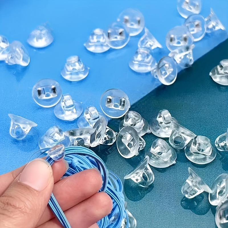 

100pcs Clear Resin Patch Buckles, Transparent Diy Hair Cord Pu Accessories, Craft Supplies For Jewelry Making, Bead Threading | Transparent Accessories |