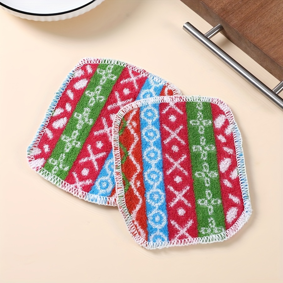 bohemian plaid dish cloth heavy duty multi color cleaning cloth suitable for dishes countertops floors hand wash only rectangular scouring pad Product details 8
