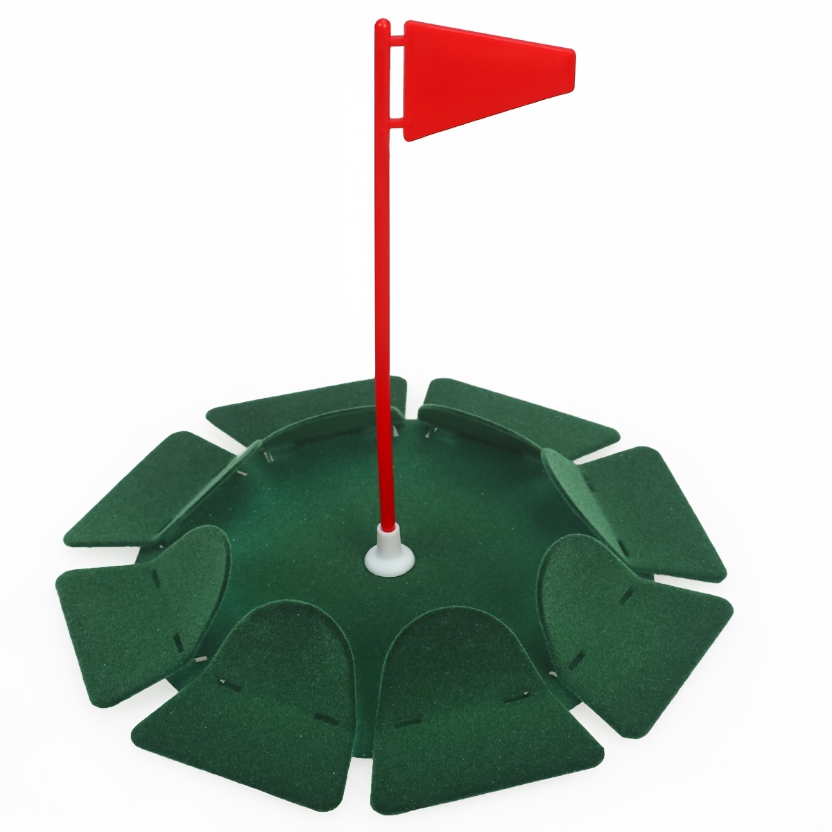 TEMU Tapis de putting de golf et drapeau, mini tapis de pratique de putting de simulation de trou en métal de velours portable, avec petit tapis de