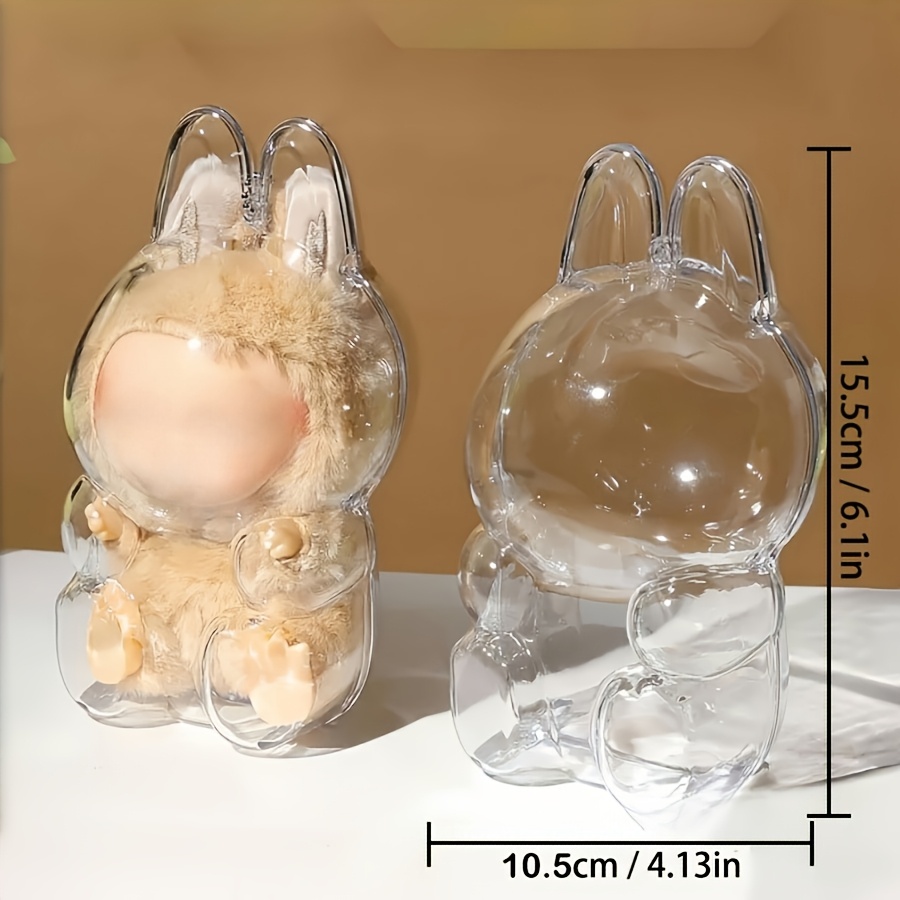 TEMU Acrylic Standing Display Case For 2024 Pop Culture Dolls Dustproof Protective Cover For Collectibles, Clear Pendant Holder, Excludes Dolls -