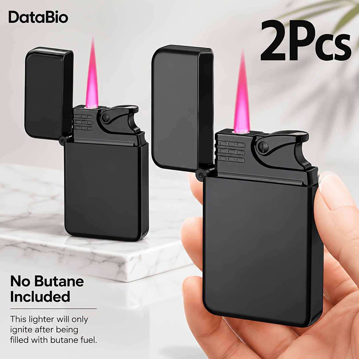 TEMU Lot de 2 briquets en métal ( butane), conçus pour une utilisation en extérieur, flamme réglable, résistante au vent et un motif dragon élégant.