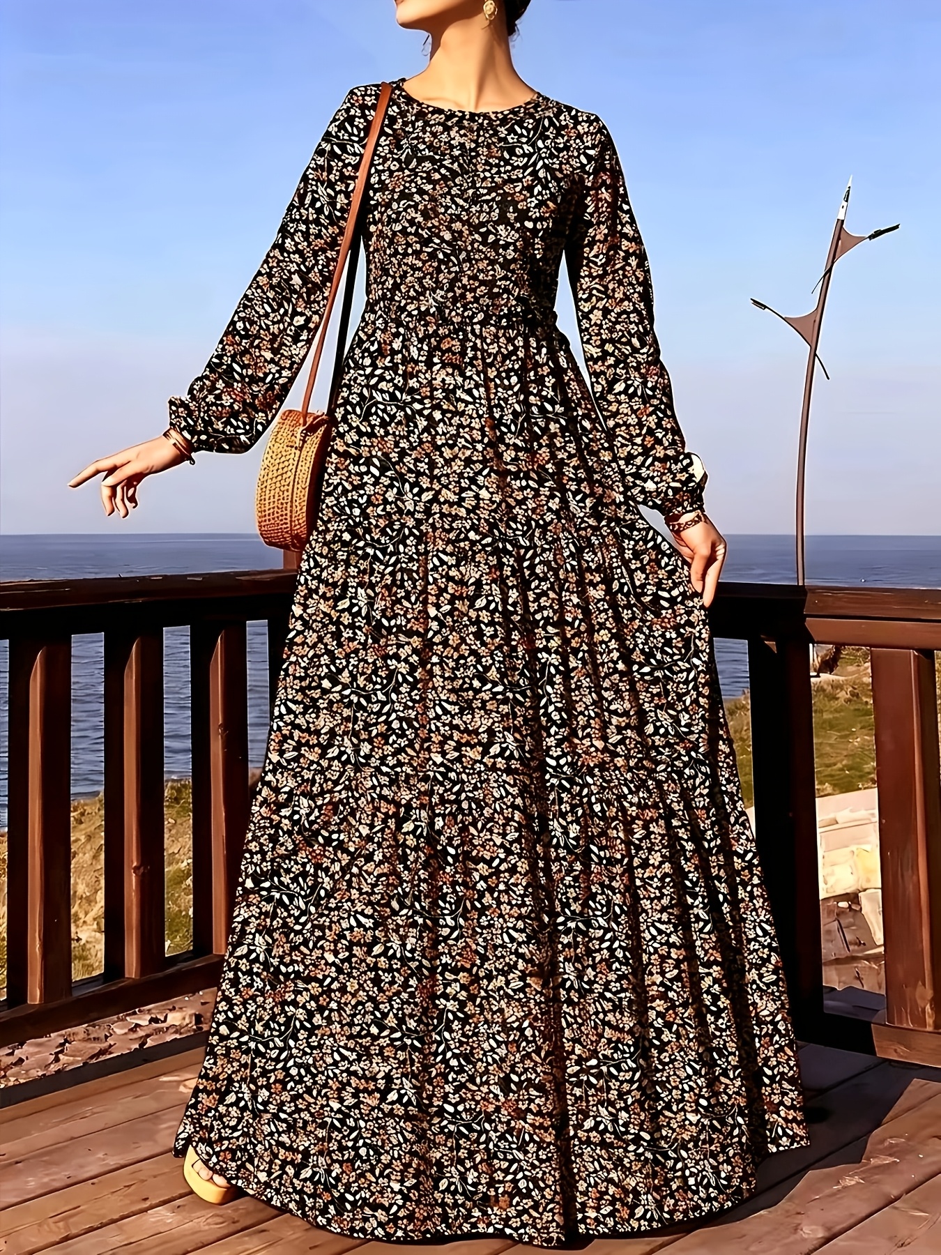 item picture middle eastern elegant printed   dress headscarf not included