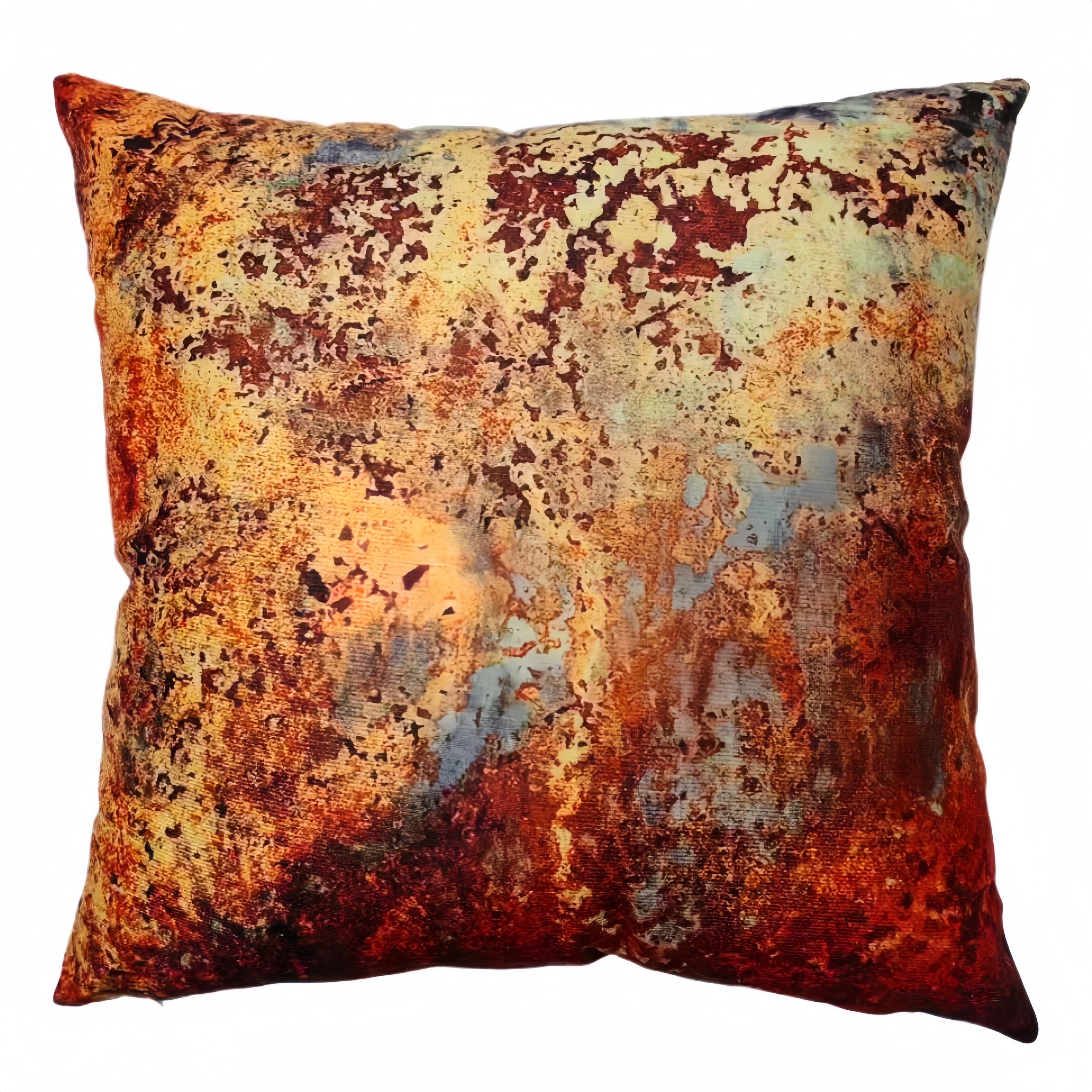 

1pc Vintage Abstract Rust Print Plush Throw Pillow Cover, Living Room Sofa Office Bedroom Decorative Cushion Soft And Comfortable (pillow Core Not Included)