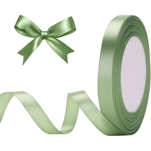 1pc sage green satin ribbon measuring 10mm by 866 14 inches wedding decorations gift wrapping party decor elegant high quality satin like material decorative trim crafting ribbon