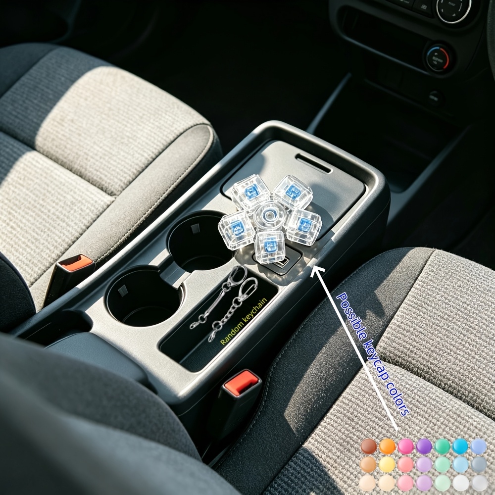 TEMU Jouet sensoriel -stress portable rotatif à bouton-poussoir avec porte-clés, jouet de détente à faire à , jouet cadeau interactif fantaisie pour