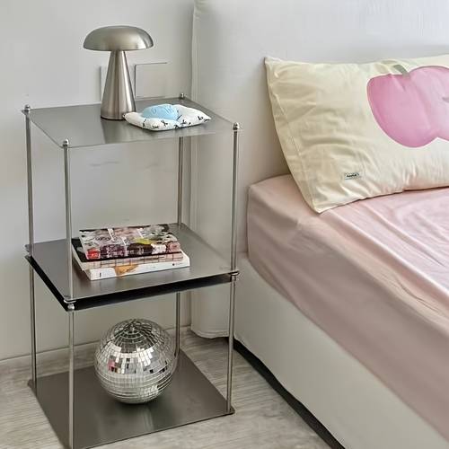 item picture Industrial-style Stainless Steel Modular Storage Rack, Multi-tiered Display Piece, Figurine Organizer, Storage Rack, Showcase, Bauhaus-inspired Minimalist Design