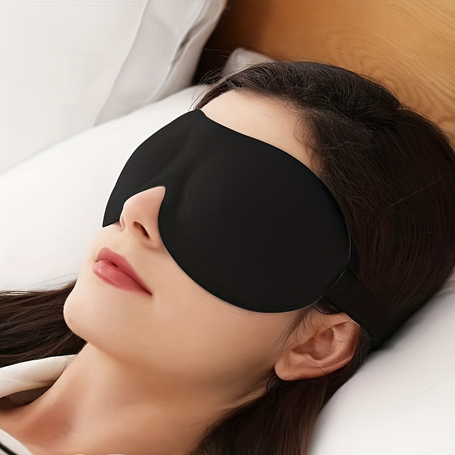 TEMU 1pc Solid Color Light-blocking Mask, Adult Use Hypoallergenic Unscented (unisex) - Suitable For Travel, Home, And Office, Leak-proof Design,